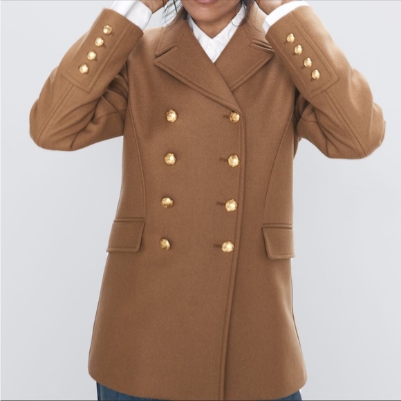 🔥🔥🔥Zara Wool Blended Double Breasted Coat Jacket - Picture 4 of 16